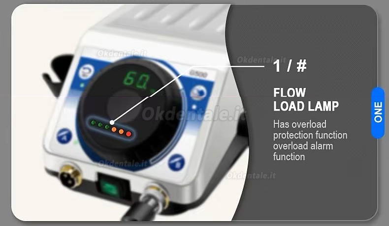 Micromotore laboratorio odontotecnico GONGYU G500 con manipolo da 50000 giri/min e pedale di controllo